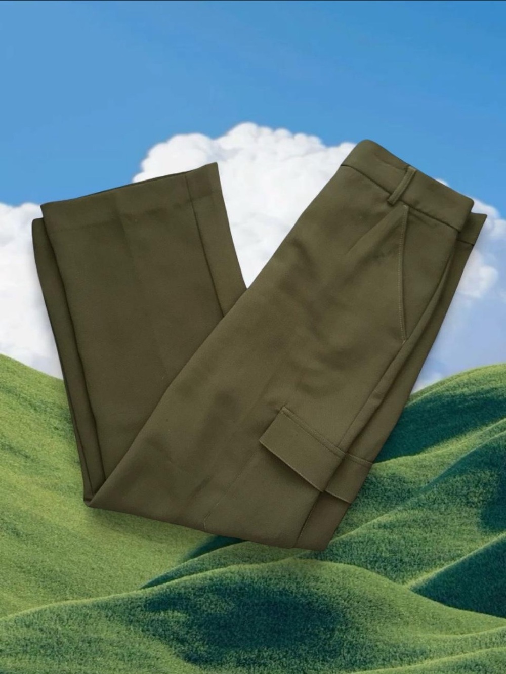 Express Olive Green Women's Cargo Trousers